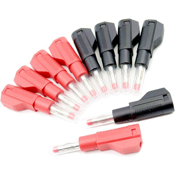 10 Set Shrink Tubing 4Mm Stapelbara Bananpluggkontakter Lödtråd Multimeter Testledningar Ändar Pluggar Adapter