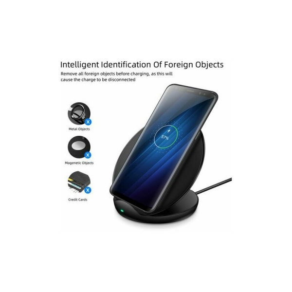 Lämplig för Samsung S9S10 trådlös laddare (svart logotyp utan f