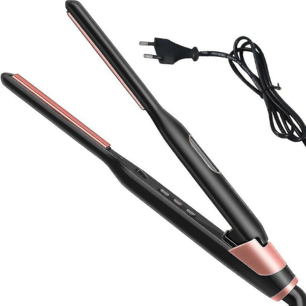 Kipozi Pencil Flat Iron Pieni litteä silitysrauta lyhyille hiuksille ja Pixiecut 0,3 tuuman titaaninen parran suoristuslaite säädettävällä lämpötilalla kaksijännitettä