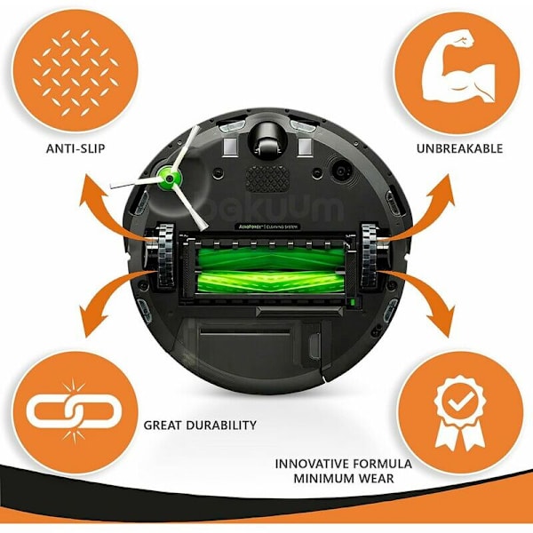 DÄCK Hjul för IROBOT ROOMBA-serien 500, 600, 700, 800 och 900 (Paket 2 enheter) Halkfri, exceptionellt grepp och enkel montering