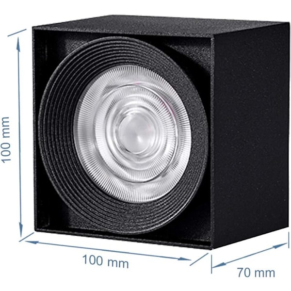 10W LED Taklampe, Takspot, Taklampe, Justerbare Takspot, LED Taklamper, Takbelysning, IP20, 10x10x7cm (B