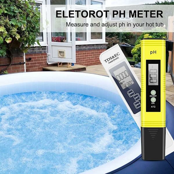 PH-mätare, PH-testare för simbassäng 4 i 1 PH-mätare Elektronisk TDS-mätare Vattenkvalitet och ph-test för dricksvatten Akvarier Hydroponik Simbassäng