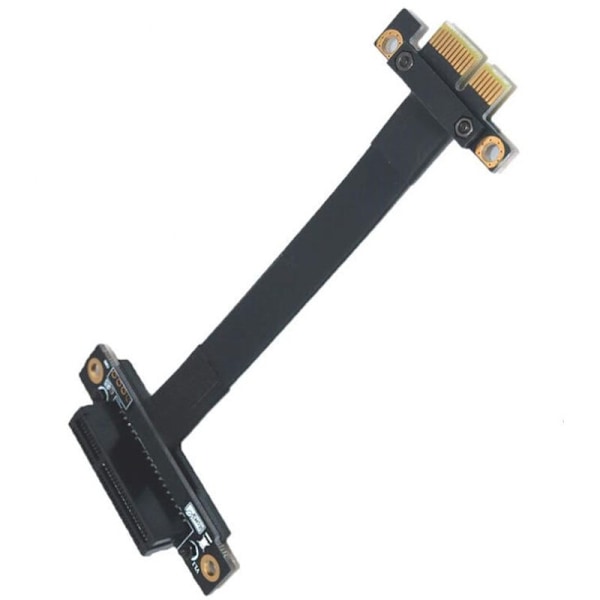 PCIE PCI Express 4X til 1X Forlængerkabel PCI-E 1X til 4X Forlængerkabel Vertikal 90 Grader Båndkabel, 15cm