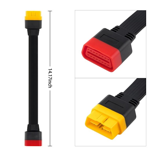 5X Ny Obd Obd2 Förlängningskabelkontakt För Launch X431 V / Easydiag 3.0 Mdiag Golo Main 16Pin Hane Till 36cm