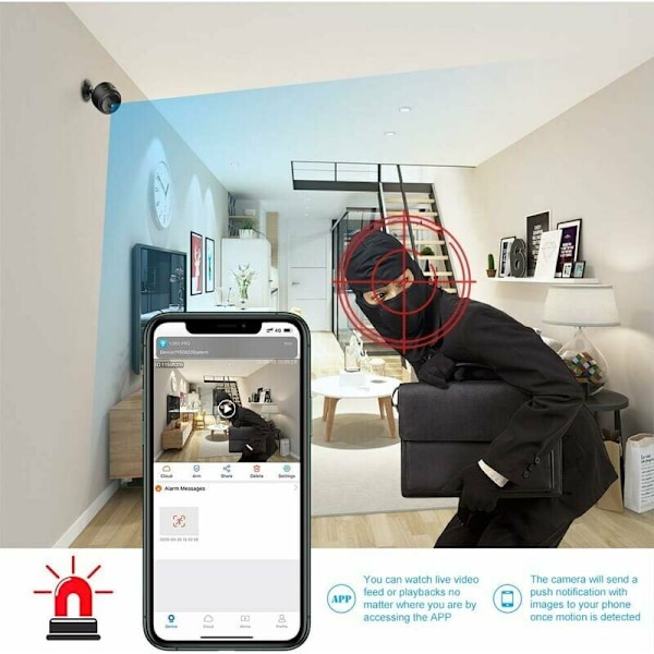 Spionkamera, Full HD 1080P Dold Säkerhetskamera med Nattseende Rörelsedetektering, WiFi-kamera Lämplig för Hem, Inomhus Utomhus med 32G SD-kort