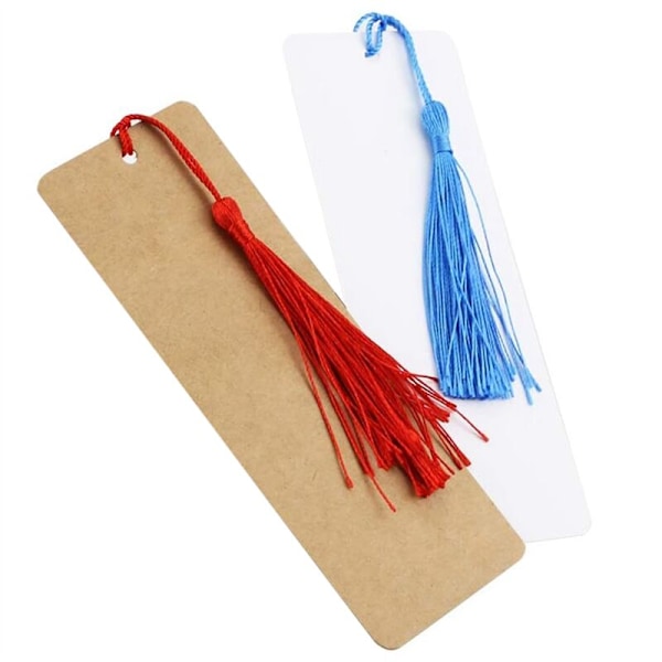 Sublimointityhjäkirjanmerkit Lämpösiirto DIY-kirjanmerkit Sublimointi-kirjanmerkit rei'llä ja värikkäillä pomponeilla