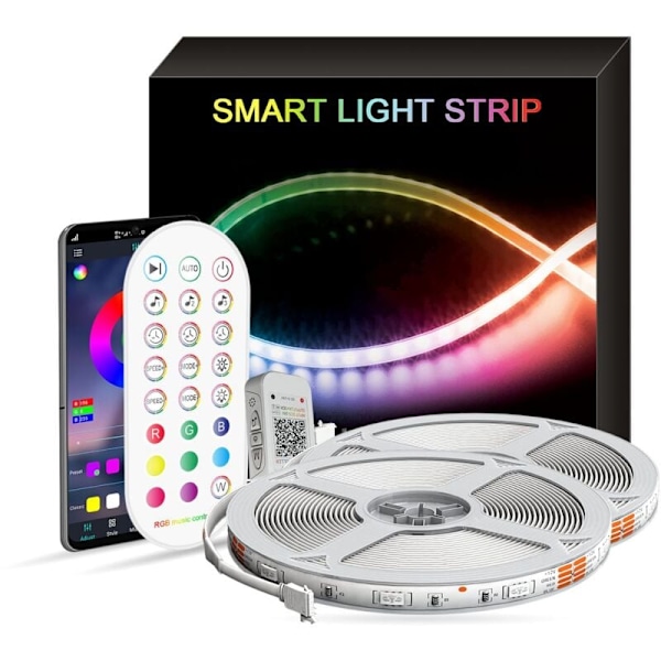 LED-stripe - Utendørs LED-stripe 30M, Vanntett Utendørs LED-stripe, RGB Selvklebende Vanntett Utendørs LED-stripe med Smart App, Utendørs LED for LED P