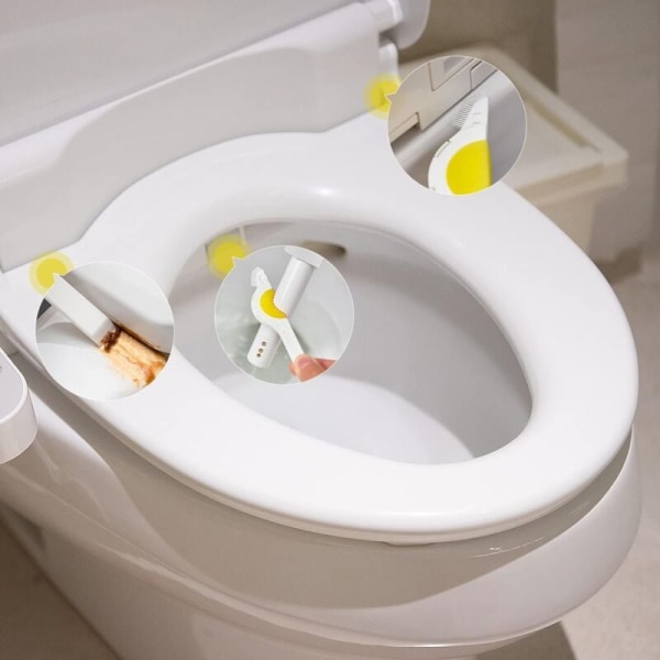 3 kpl älykästä wc-harjaa kodin kertakäyttöiseen wc-suihkun raon puhdistusharjaan, jossa ei ole kuollutta kulmaa.