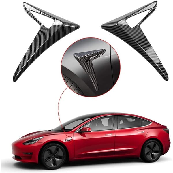Til Model 3 2017-2020 Side Camera Cover Trim Markers Bil Blinklys Udvendigt Tilbehør,