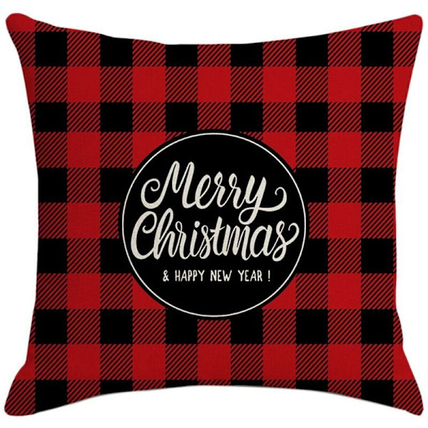 Jul Kvadratisk Kudde Dekoration Örngott Kuddfodral för Soffa Bil 45X45cm