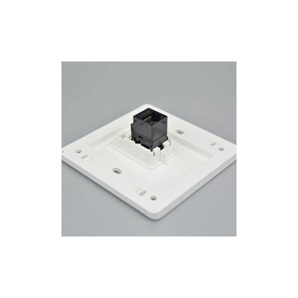 CAT6 Gigabit Netværksvægkontakt Hun til Hun - Dobbelt Pass RJ45 LAN - Lige Internet Strømstik (86x86mm, 1 stk)