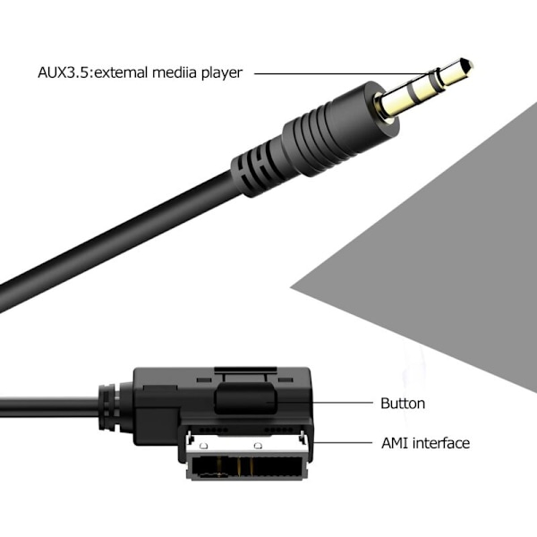 Musikgränssnittsadapter 3,5 mm AUX-ljudkabel kompatibel med A3 A4 S4 A5 S5 A6 A8 Q5 R8 TT Golf Mk5