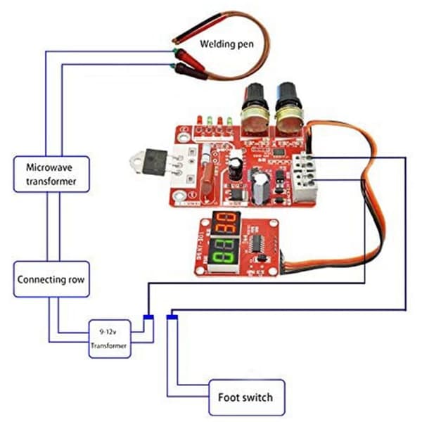 -D01 Digital Punktsvejsemaskine Kontrolpanel Svejserpanel Dele Transformator Controller Board AC 110V/220V (40A)