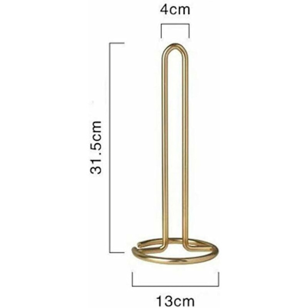 Rullepapirholder, bærbar rustfrit stål køkkenrulleholder guld stål lodret toiletrulleholder papirdispenserholder til køkken stue