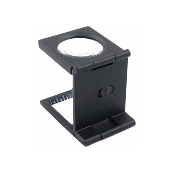 Folding folding trådteller forstørrelsesglass med sortmalt metallramme