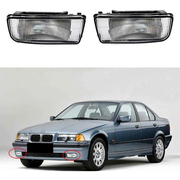 63171387092 Oikea Etupuskurin Halogeeni Sumuvalo - 3-sarja E36 1992-1998 Auto-tyyli Selkeä Linssin