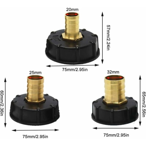 Nippel snabbkoppling för 1000 L tank, Multitanks koppling, mässings slangkoppling, IBC tankadapter (25mm) -