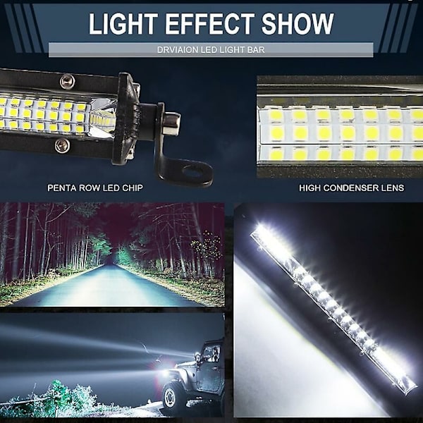 12 Tums LED-ljusramp LED-arbetsbelysning Takramp 12V 24V Spotstråle Körning Offroad SUV
