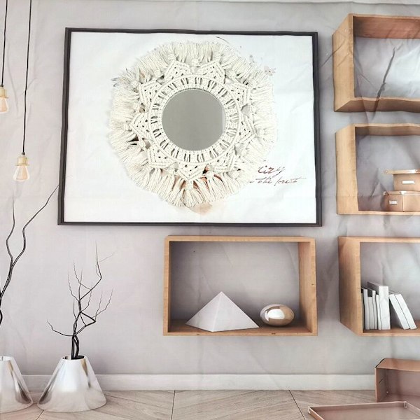 Boho Macrame Meikki Seinävaate Käsintehty Kudottu Tupsu Gobelini Seinätaidekoristeluun