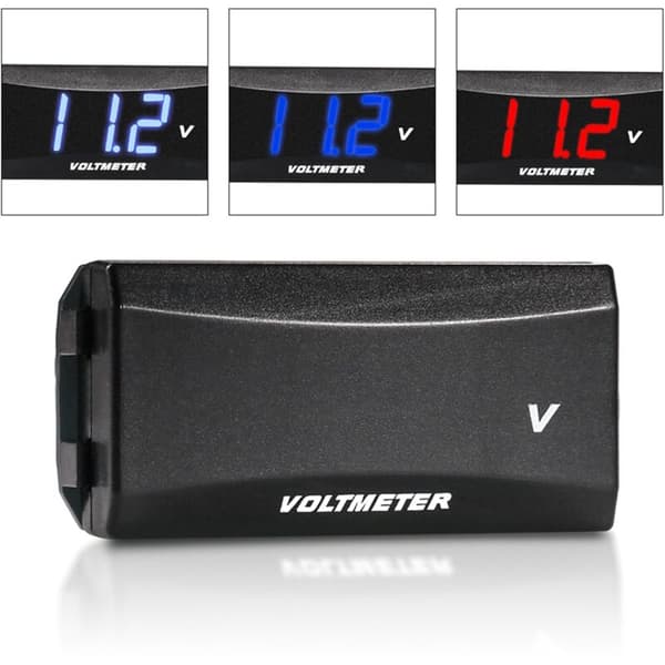 2 stk. Mini LED-display Digital Voltmeter Spændingstester Omvendt Forbindelsesbeskyttelse 12V-80V Rød+Blå