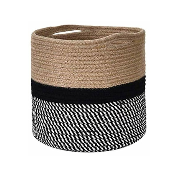 Bomulls Taukurver, Bomulls Tau Vask Kurv, Vevd Bomulls Tau Oppbevaringskurv, 30 x 30 cm Foldbar Bad Oppbevaringskurv