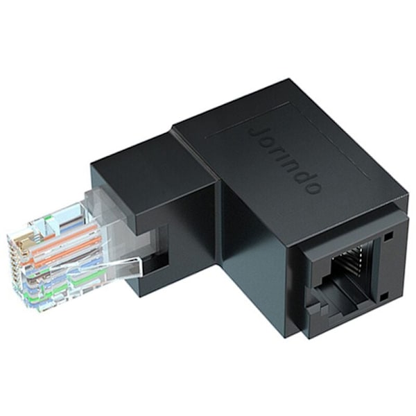 RJ45 Han til Netværksforlænger 90 Graders Vinkel Op til CAT5E CAT6 CAT8 Ethernet Kabelforbindelse
