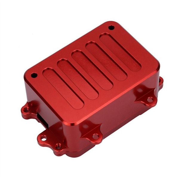 Päivitä osat Metallivastaanotin ESC-laatikko sopii SCX10 1/10 RC-ajoneuvoon, punainen