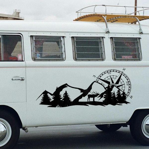 RV-matkailuautoon sopiva universaali koritarra DIY-kompassi Navigointi Eläintarran koriste autoon, asuntovaunuun, perävaunuun
