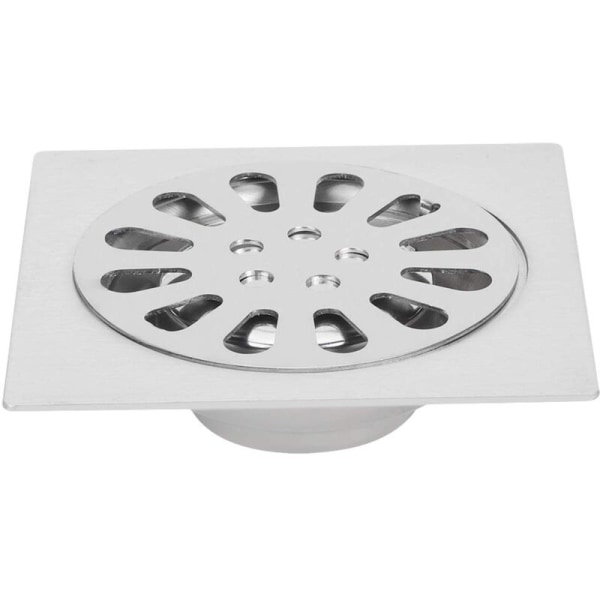 10×10cm Zinc Alloy Floor Drain, Square Floor Drain Cover for Bathroom Shower, Deodorant Kitchen Floor Drain