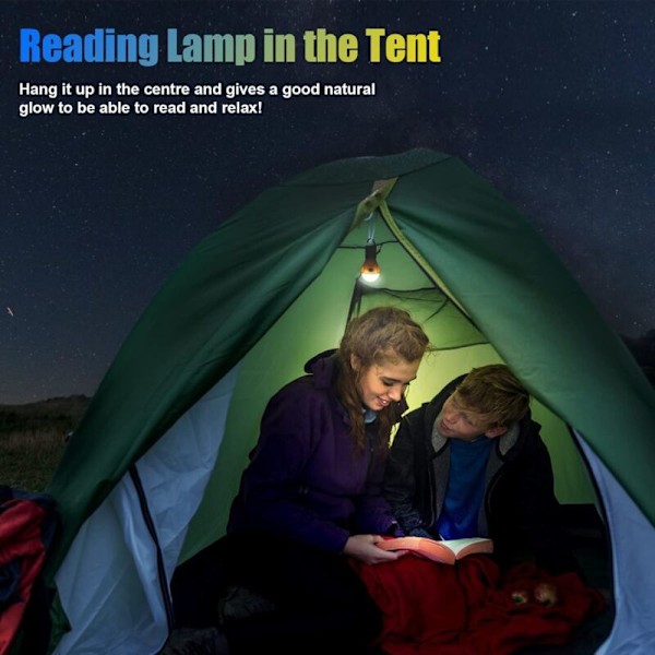 LED Camping Lanterne Ultra Lys Lommelygte Nødlys Lanterne Pære COB150 Lumen Bærbar Lampe til Camping Vandreture Fiskeri Jagt Bjergbestigning Ac
