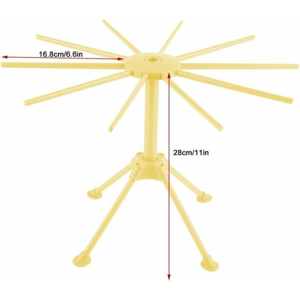 Spagettitorkare Pastatorkare Fällbar Torkställning Ställ Köks Torkverktyg(gul)