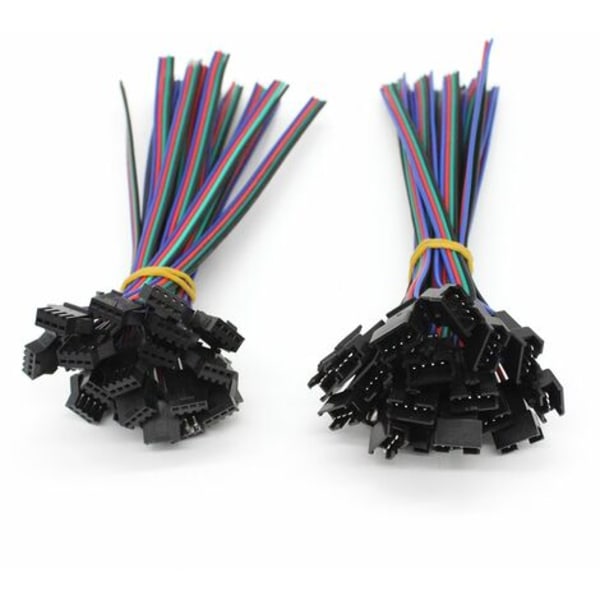 20 par 4-pinners kontakt SM JST-kabel, hann til hunn EL-kabel Led Strip-kontakt