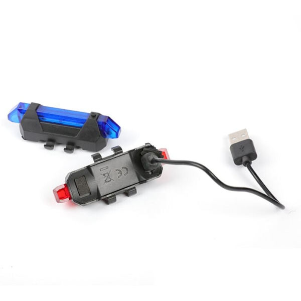 Nattens cykling baglygte LED advarselslys hale cykel tilbehør USB opladning udendørs mountainbike lys