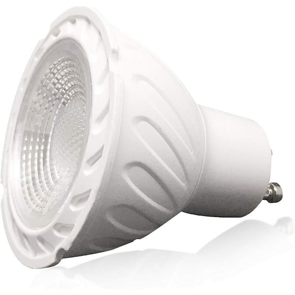 COB LED-pære GU10 Kald Hvit Farge 6000K, 5W 38° Strålevinkel, Halogen 45W Ekvivalent 450lm Ikke-dimbar, Tradisjonell Spotlight Lampe for Tak og Skinnesystem