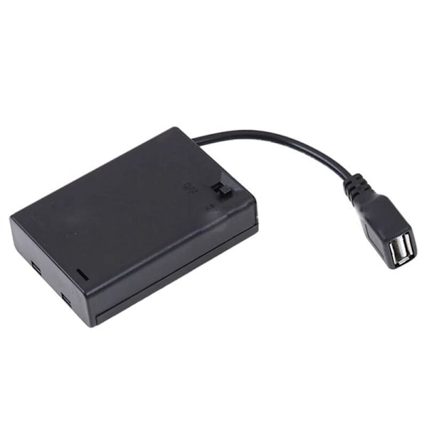 3XAA Batteriboks med låg og afbryder tilsluttet USB-stik USB-stik Batteriholder