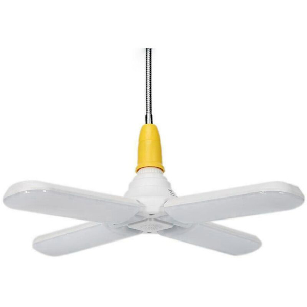 Foldbar Fanblad 4 stk E27 LED Pærelys Hvid 6500K Lampe 60W til Indendørs Loftlys 96-265V SMD2835 E26