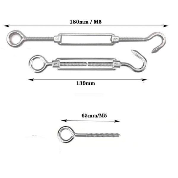 Hängande repkit i rostfritt stål, 30m/2mm belagd rostfritt stålkabel med M5-spännare, 2mm vajerkit för klätterväxter, tvättlina, skydd