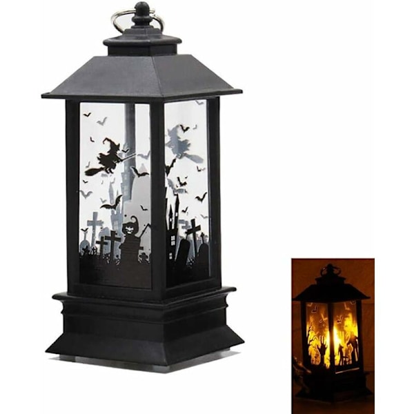 Halloween Dekorativ LED-lampa Glödlampa Flamma Hängande Lykta för Halloween Hem Bord Dekorationer - Häxa