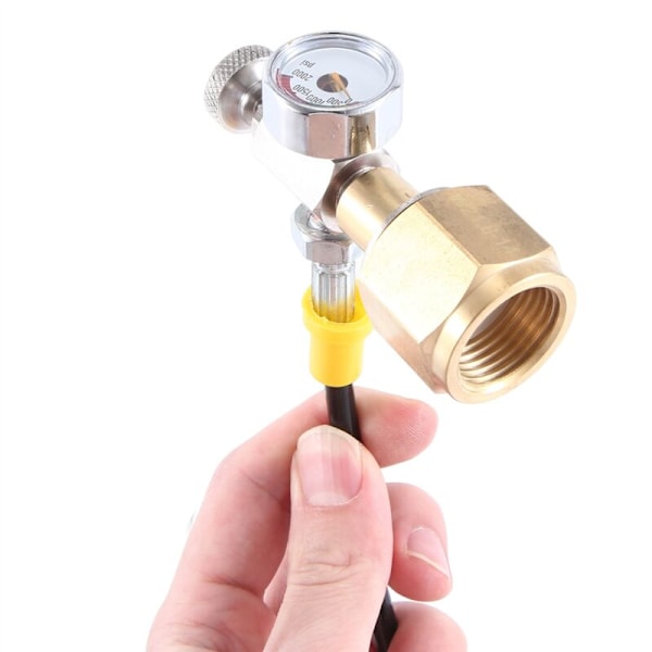 CO2-adapter slange med 2000Psi måler for DUO/TERRA/ART, Koble til større CO2-flasker, Karbonert sylinder