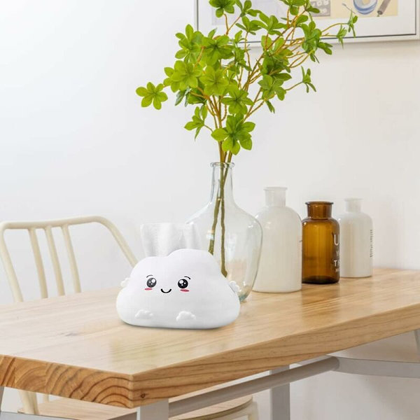 Kawaii Vævsæskeboks Sæt, Tegneserie Sky Form Dekorativ Vævsæske, Moderne Vævsæske, Vævsdispenser, Vævsarrangør til Badeværelse, badeværelse væv