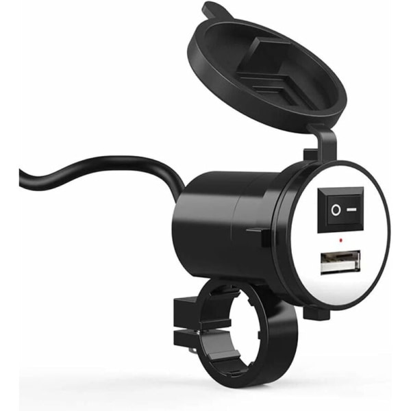 Vanntett motorsykkel USB-lader 12v, universell motorsykkel styremontering vanntett motorsykkel USB-lader hurtiglading 5v/2.1a for GPS-lading,