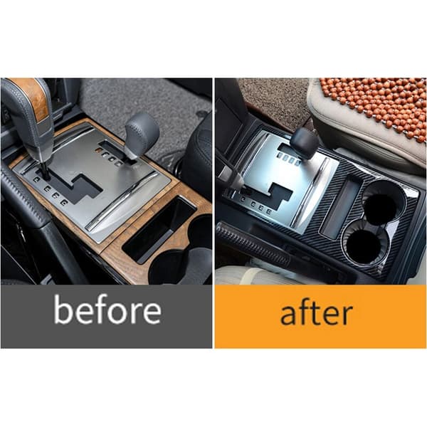 Til 2007-2019 Bil Central Control Gear Shift Panel Kopholder Dæksel Trim Ramme Fit Interiør Tilbehør