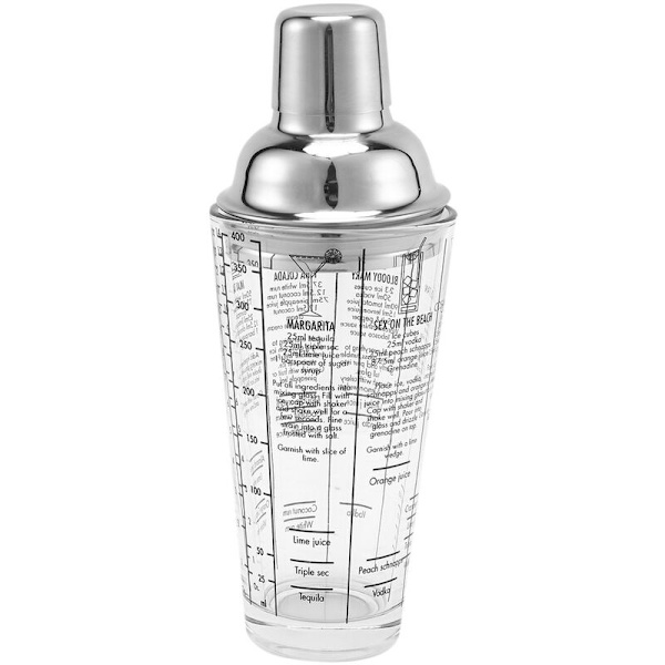 400 ml pääsekoituspullo lasi läpinäkyvä asteikko pidike ravistin 304 ruostumaton teräs tanko ja lasi baarivärinätyökalu