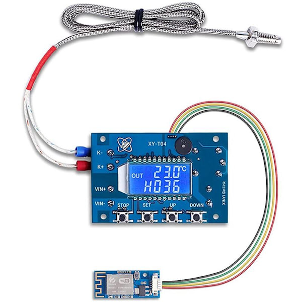 12V DC Digital Temperaturregulator, WiFi APP Kontrol Højtemperatur Kontrolmodul -99 Celsius-999 Celsius 24V