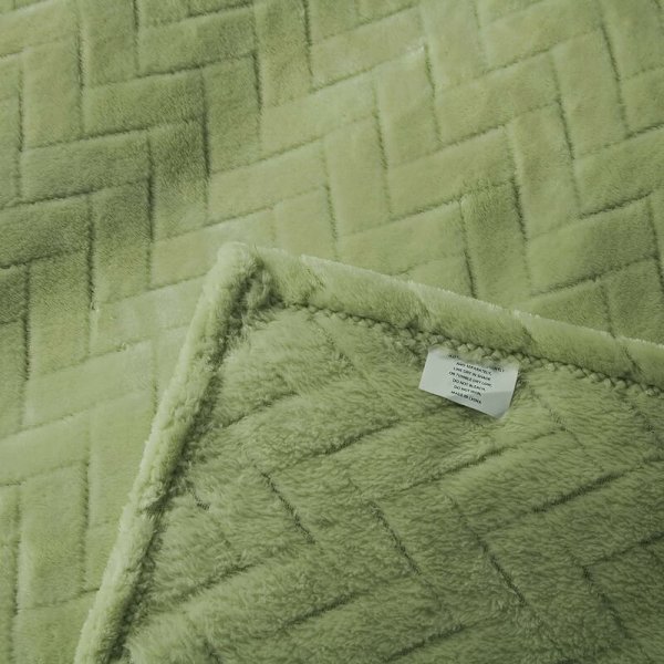 Plush Fleece-filt, Queen Size Soffafilt, Mjuk och Fluffig Dekorativ Filt för Soffa - Mysig och Lätt, Grågrön, 127 x 152 cm