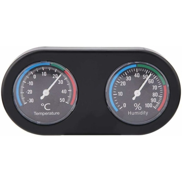 Mini Analog Termometer Hygrometer Rund Form Termometer Hygrometer för Reptil Tank