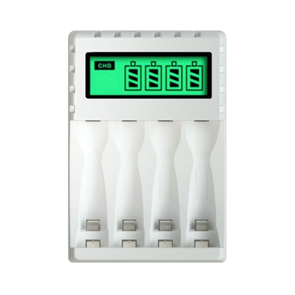 Intelligent LCD-skærm batterioplader Smart med 4 slots til AA/AAA NiCd NiMh genopladelige batterier AA Nimh-oplader