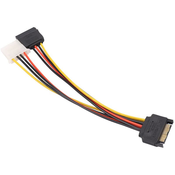 5 stk SATA 15-pin hann til 4-pin IDE + SATA adapterkabel