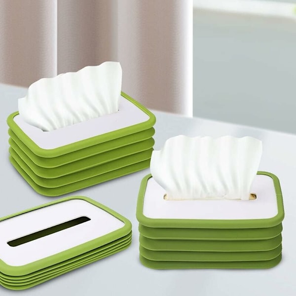 SiliCone Tissue Box - Foldbar Tissue Dispenser - Praktisk Papirhåndklædeholder - Til Badeværelse, Bordplader, Hjem, Kontor, Bil -