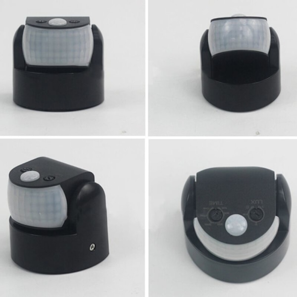 IP65 Vandtæt Infrarød Dobbelt Sensor Bevægelsessensor AC 220V-240V Automatisk PIR Bevægelsesdetektor 120° Sort